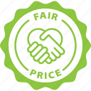 fair, price, label, stamp, green, fair price