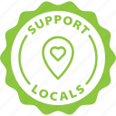 support, locals, label, stamp, green, support locals