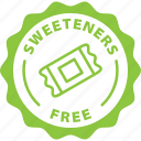 sweeteners, free, label, stamp, green, sweeteners free