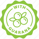 with, guarana, label, stamp, green, with guarana