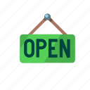 notice, notice board, open, open shop, shop, signboard, store