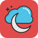 cloud, moon, night, sky, weather