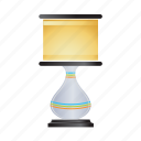 desk, lamp, bulb, electricity, light, table