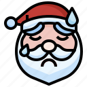 santa, sad, emoticons, emoji, claus, christmas, xmas