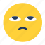 bored, emoji, emoticon, emotion, face, feeling, tired 