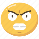 anger, angry, annoyed, emoticon, face, frown