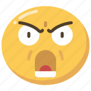 anger, angry, emoji, emoticon, shout, shouting