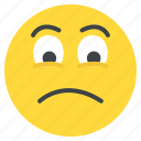 emoji, emoticon, face, feeling, sad, smiley, unhappy