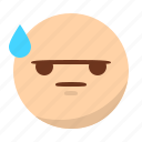 angry, bored, drop, emoji, emoticon, face, tired