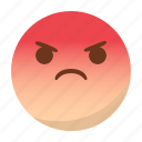 angry, emoji, emoticon, face, mad