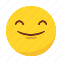 emoji, emoticon, happy, satisfacted, smile