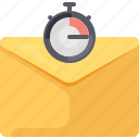 email, envelope, mail, sent, speed, stopwatch, timer