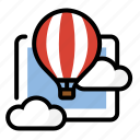 balloon, cloud, float, hot air balloon