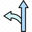 arrows, direction, left, path