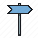 direction, guide, post, sign