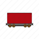 cargo, container, logistics, railway, shipping, transport, wagon