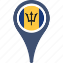 barbados, flag, circle, country, map, pin