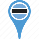 botswana, flag, country, map, pin