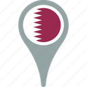 flag, qatar, country, map, pin