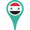 flag, syria, country, flags, map, pin