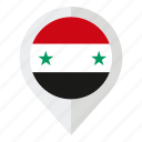 arab, country, flag, flag of syria, geolocation, map marker, syria