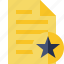 document, file, page, star, text 