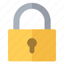 closed, padlock, security, square, yellow