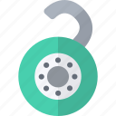 combination, green, open, padlock, security