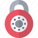 combination, padlock, red, security