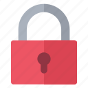 padlock, red, security, square