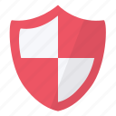 red, security, shield, software