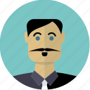 avatar, face, hispanic, male, man, moustache, person