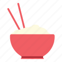 bowl, chopsticks, noodles, rice, rice bowl icon