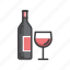 bottle, glass, red, wine 