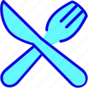 cutlery, dinner, food, fork, knife, sign, tableware