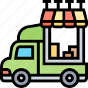 truck, food, delivery, selling, store