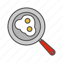 breakfast, cooking, eggs, food, fried, frying pan, pan