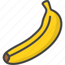 banana, filled, food, fruit, fruits, outline