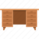 desk, drawer, furniture, study table, table