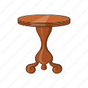 cartoon, furniture, object, round, sign, table