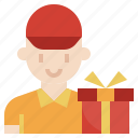 delivery, man, shipping, people, gift, box