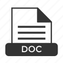 doc, document, file, format, office, word