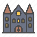 building, tower, halloween, house, castle, church