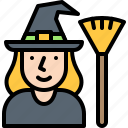 broom, halloween, magic, witch, woman