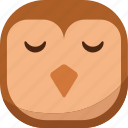 bird, emoji, emoticon, owl, sad, smiley