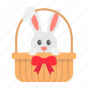 basket, bunny, card, easter, greeting, holiday, rabbit