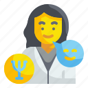 psychologist, doctor, woman, profession, avatar, therapy, occupation