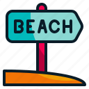 beach, direction, navigation, sign post, street, summer