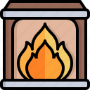 chimney, room, fireplace, living, warm, winter