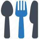 cutlery, fork, kitchenware, knife, spoon